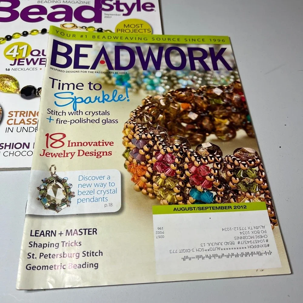 Beading Jewelry Craft Magazine Lot of 3 Bead Style Beadwork‎ Projects